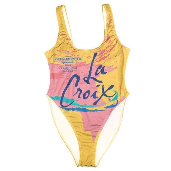 Limited Edition La Croix Pamplemousse (Grapefruit) One Piece Swimsuit Size XXL - Picture 1 of 5